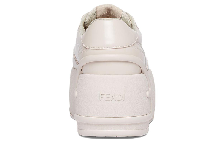 Shop (W) Fendi Baskets Basses en Cuir à Semelle Épaisse ''Beige''. 8E8406PJQF084J