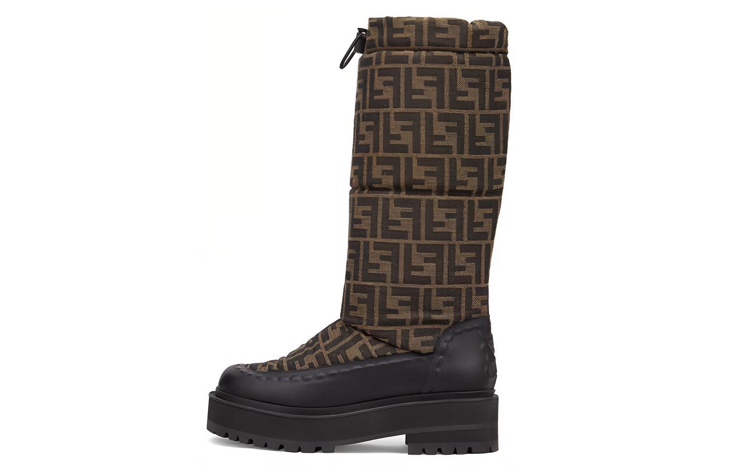 (Women) Fendi Leather Mid-Calf Boots 'Brown' 8U8182AHGKF13CV