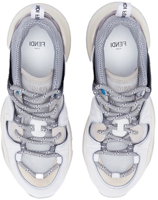 (W) 펜디 가죽 미드탑 스니커즈 '화이트 그레이' (Fendi Leather Mid-Top Sneakers 'White Grey') 8E7043A8P4F18S2 Shop (W) 펜디 가죽 미드탑 스니커즈 '화이트 그레이' (Fendi Leather Mid-Top Sneakers 'White Grey') 8E7043A8P4F18S2