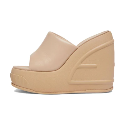 (W) Fendi Leather Mule 'Pink Chunky Heel'
