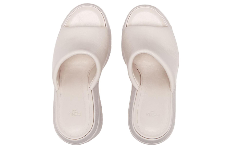 Shop (W) Fendi Leder Offene Zehen Sandalen ''Beige'' Fashion. 8R8405NBAF084J