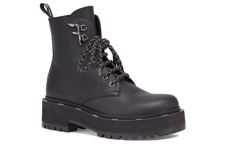 Order (W) 芬迪皮革骑士靴"黑色" 8T6961A7NHF0QYL