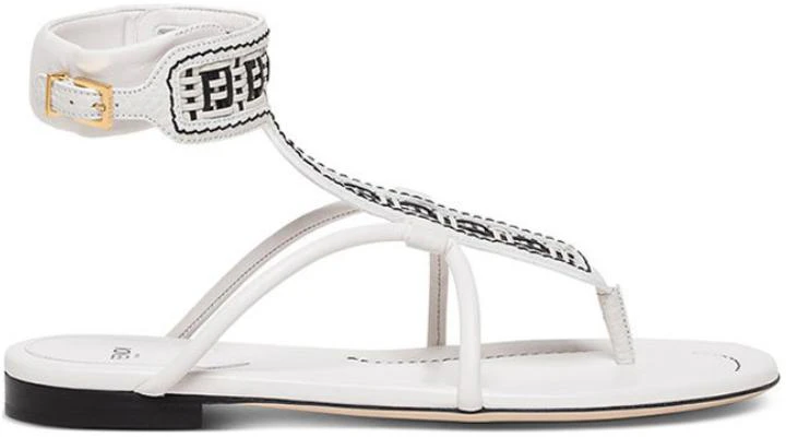 (W) Sandale Fendi en Cuir Bout Rond et Ouvert ''Blanc'' 8Y8095AEH6F0Z5V Order (W) Sandale Fendi en Cuir Bout Rond et Ouvert ''Blanc'' 8Y8095AEH6F0Z5V