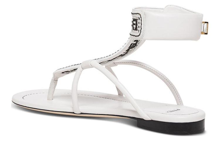 Shop (W) Sandale Fendi en Cuir Bout Rond et Ouvert ''Blanc'' 8Y8095AEH6F0Z5V