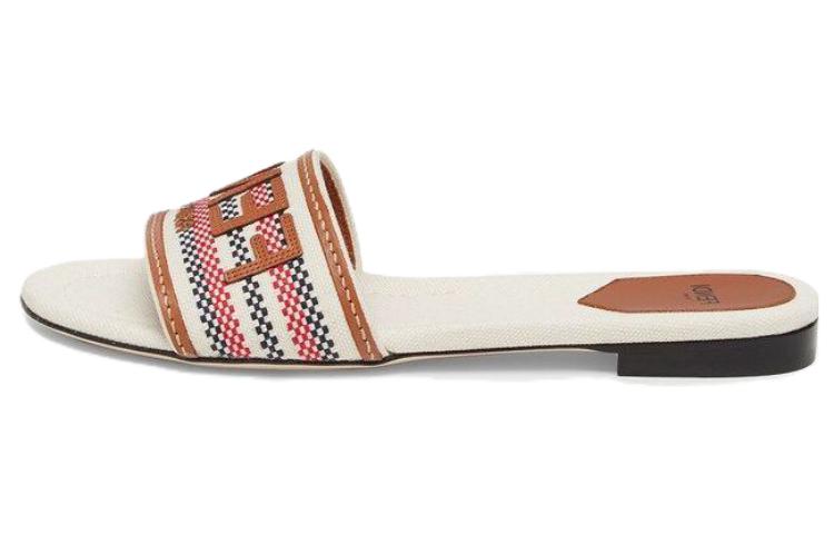 (W) Fendi Leather Slide 'Fashion Trend Beige'