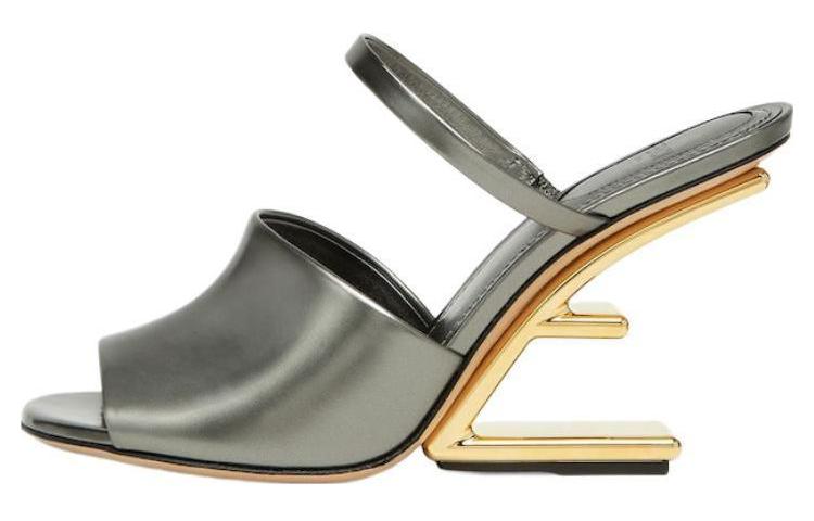 (W) Fendi Leather Slide 'Green Simple'