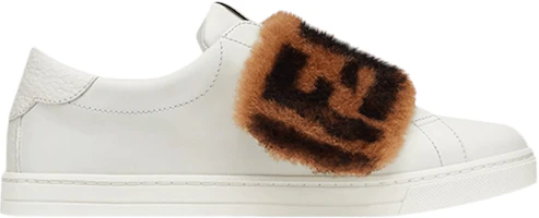 (Women) Fendi Leather Slip-On 'FF Fur - White' 8E6834-A628-F15EU (Women) Fendi Leather Slip-On 'FF Fur - White' 8E6834-A628-F15EU