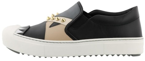 (Women) Fendi Leather Slip-On Round Toe Low-Top Sneakers 'Black Fashion' 8E6662TTYF10SS (Women) Fendi Leather Slip-On Round Toe Low-Top Sneakers 'Black Fashion' 8E6662TTYF10SS
