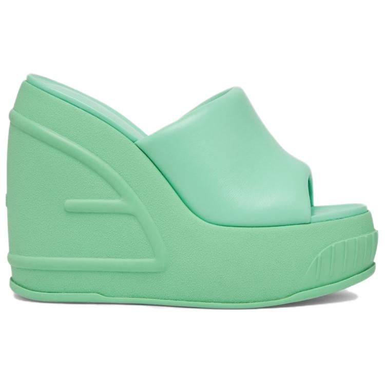 (W) Fendi Leather Wide-Brim Fashion Slide 'Green' 圖 2