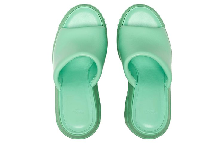 (W) Fendi Leather Wide-Brim Fashion Slide 'Green' 圖 4