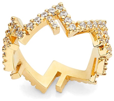 (Women) FENDI Letter F Gold Plated Brass Crystal Ring for Women - Gold. 8AK491A44GF089U Order (Women) FENDI Letter F Gold Plated Brass Crystal Ring for Women - Gold. 8AK491A44GF089U