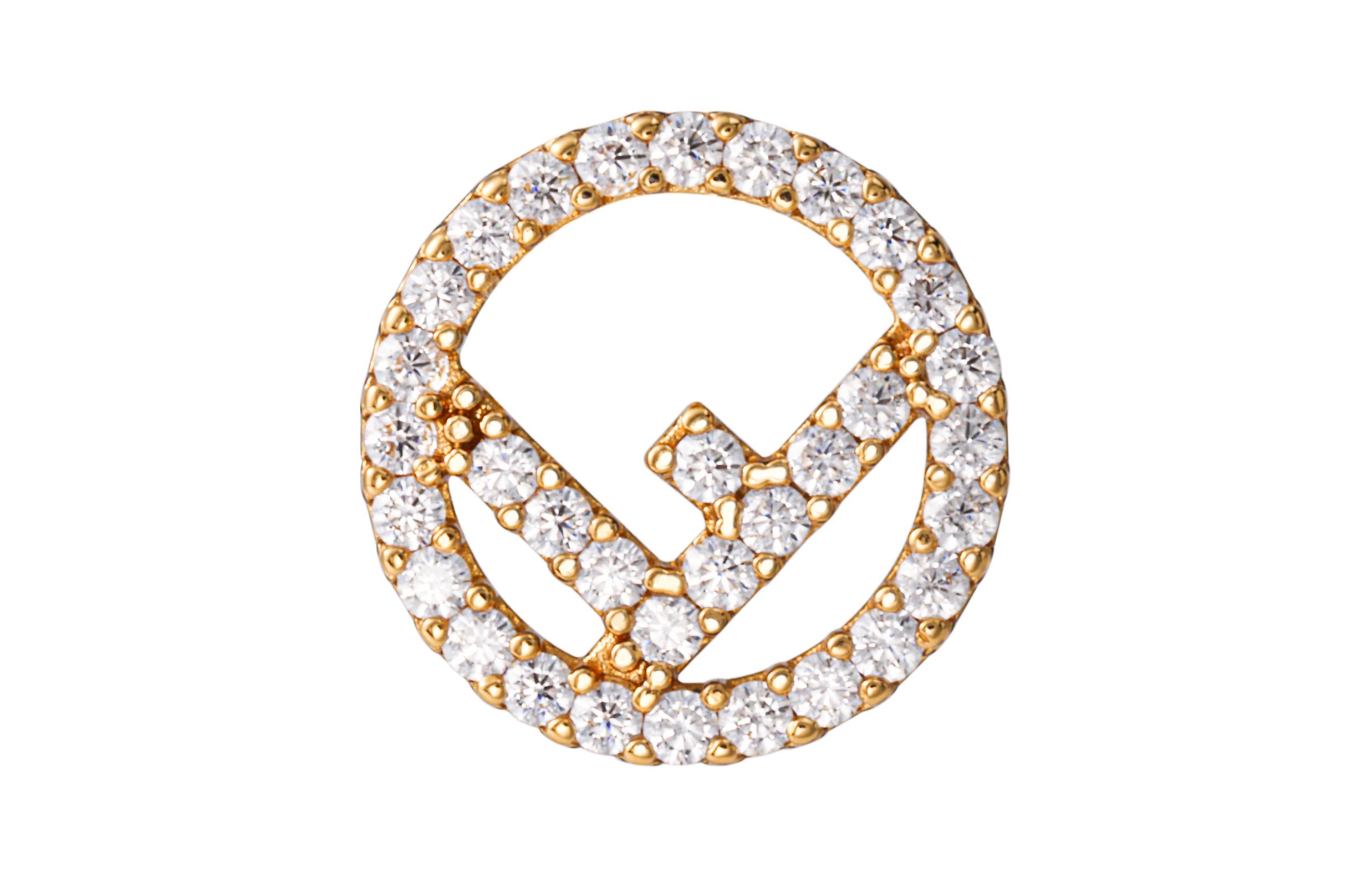 (Women) FENDI Logo Design Gold Earrings with Cubic Zirconia for Women. 8AG7386DMF089U 圖 3