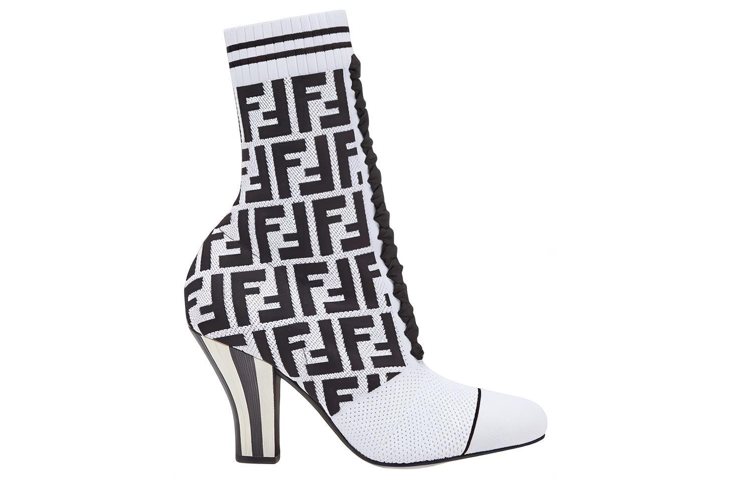 (W) Fendi Logo Print High-Heel Ankle Boot 'White' 圖 2