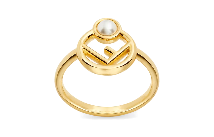 (Women) FENDI Logo Ring for Women in Gold. 8AK182A5TOF09ZE