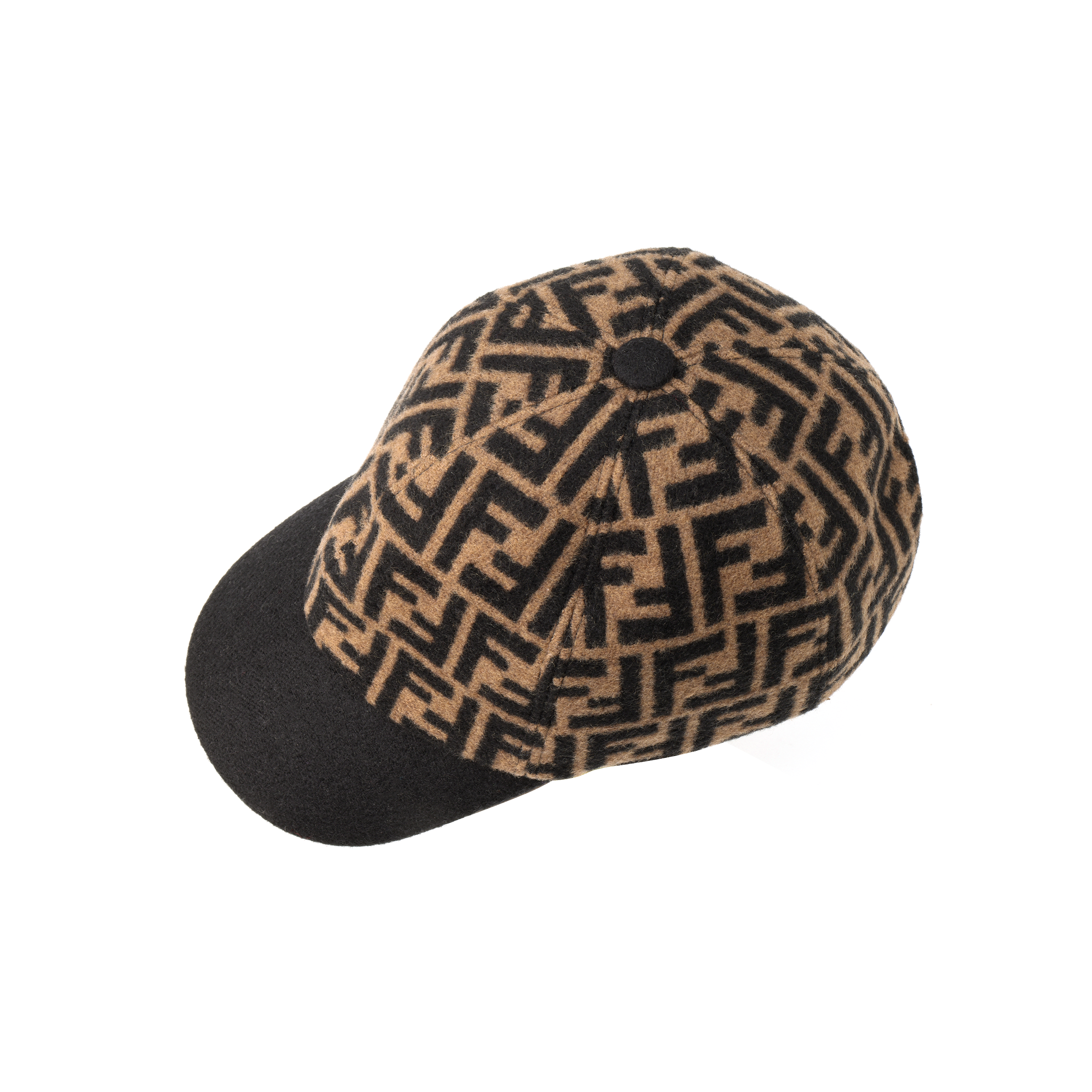 Shop (W) FENDI 棕色棉質棒球帽 帶品牌標誌字樣 FXQ340AQ8BF0QE1