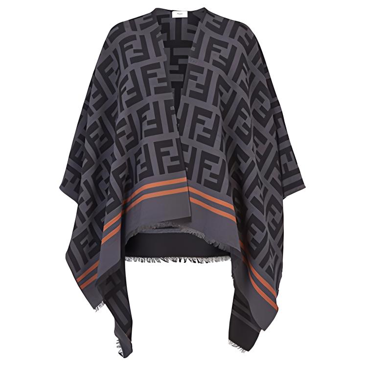 (Women) FENDI Logo Wool Silk Scarf and Shawl FXX636A3Q1F0QA1