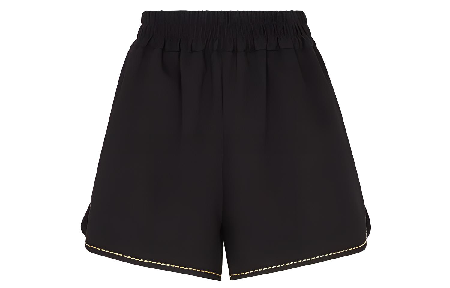 (Women) FENDI Loose Fit Elastic Waist Casual Shorts Black FLP756AC44F0GME