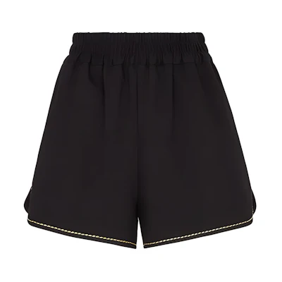 (Women) FENDI Loose Fit Elastic Waist Casual Shorts Black FLP756AC44F0GME