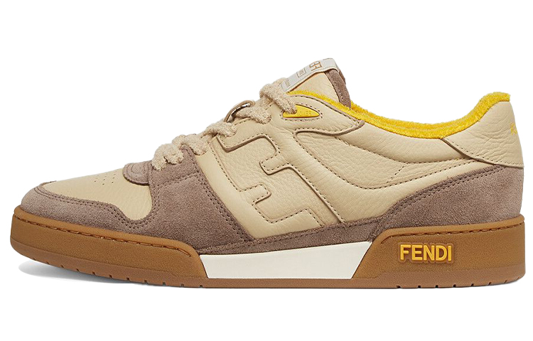 (W) Fendi Match Low Top Suede 'Yellow Beige'
