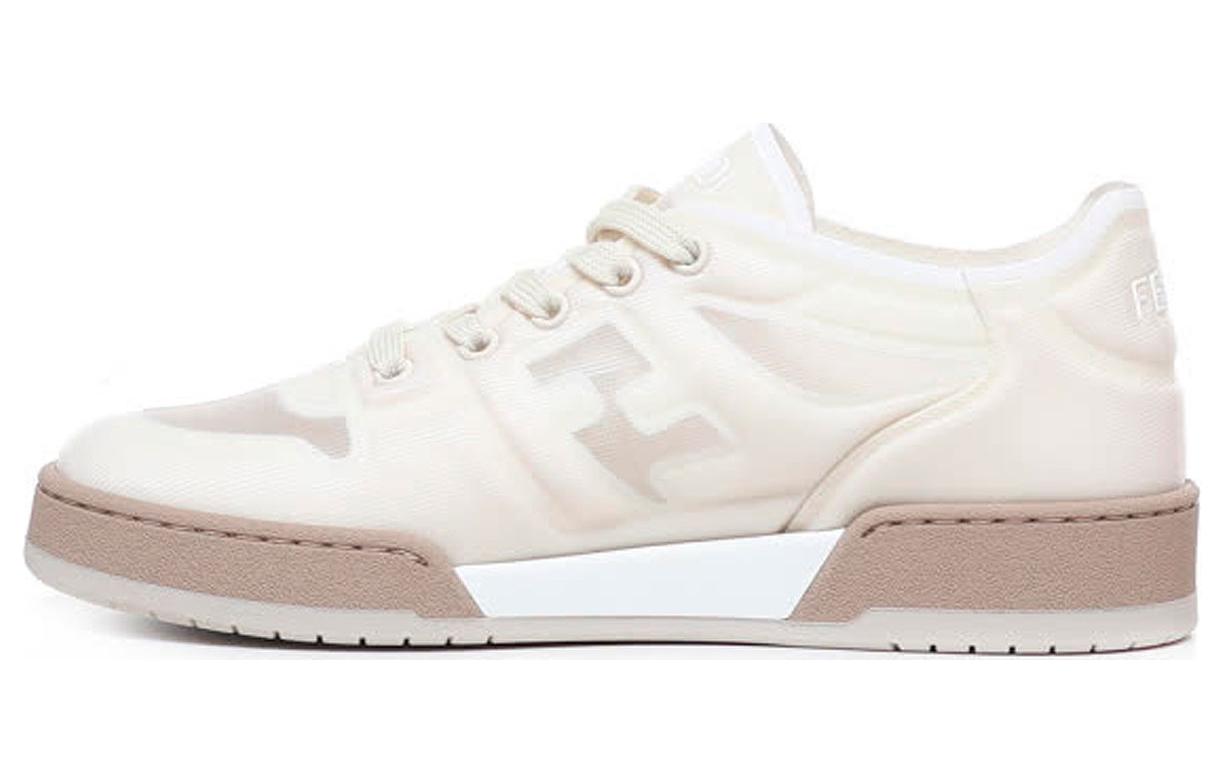 Buy FENDI芬迪 Match 網布 低筒繫帶 時尚板鞋 女款 白色