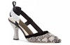 Order (W) Fendi Stiletto Hujung Runcing Jaring Bersulam 'Hitam' 8J8207AGEFF1FF2