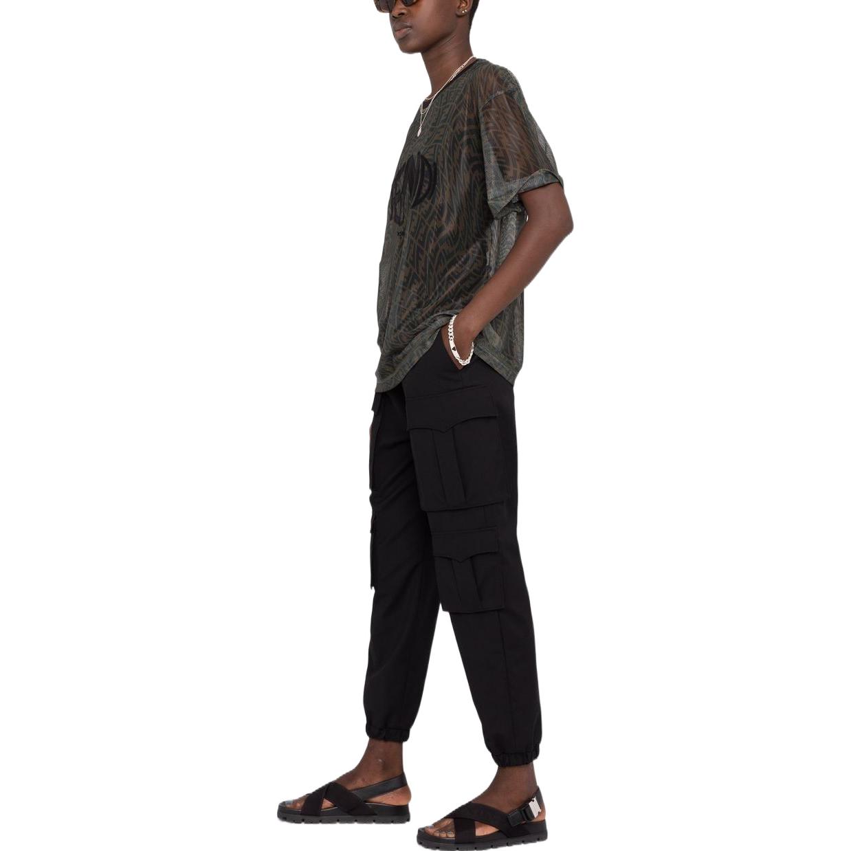 Sizing (W) 펜디 메쉬 라운드넥 오버사이즈 티셔츠 SS21 브라운 티셔츠 FS7375AG77F118W