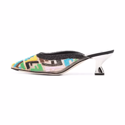 (W) Fendi Mid-Heel Sandals with Pearls 'Multicolor'