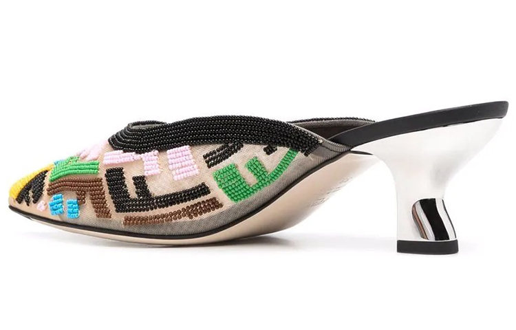 (W) Fendi Mid-Heel Sandals with Pearls 'Multicolor' 圖 3