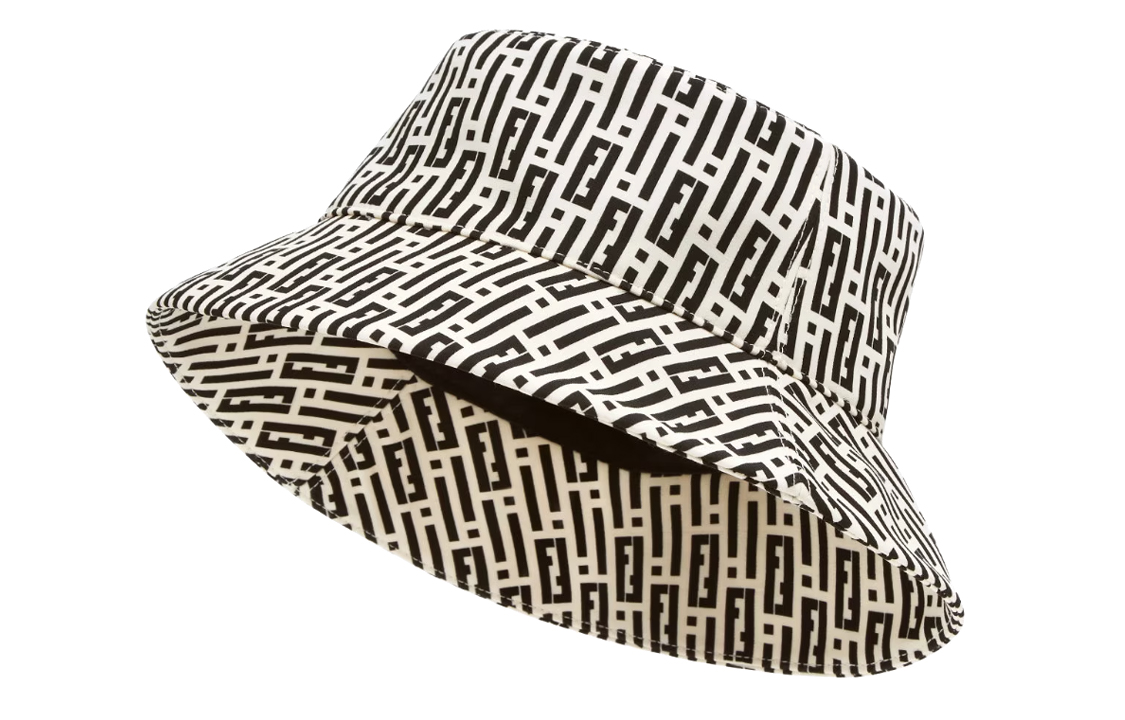 (Women) FENDI Monogram Print Wool Silk Cotton Bucket Hat Women’s White/Black. FXQ699AJD1F05WL