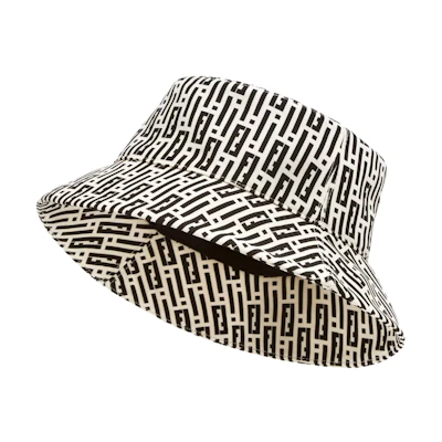 (Women) FENDI Monogram Print Wool Silk Cotton Bucket Hat Women’s White/Black. FXQ699AJD1F05WL