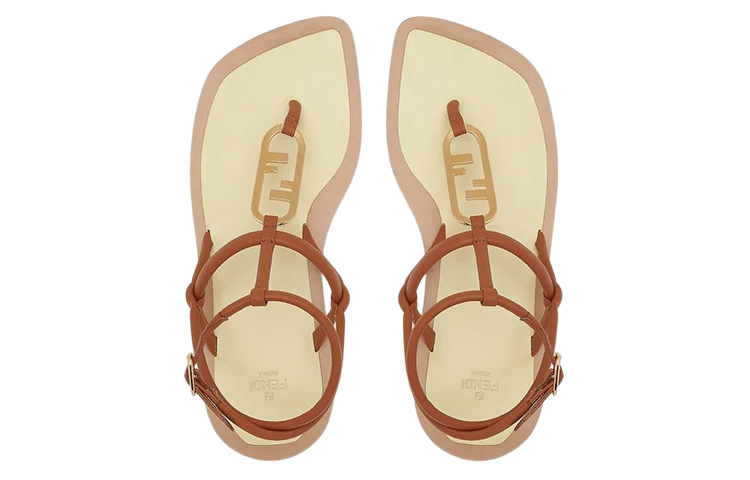 (W) Fendi Nappa Leather Sandals 'Brown' 圖 3