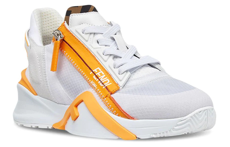 (W) Fendi Nylon and Suede Low-Top Sneakers 'White' 圖 2