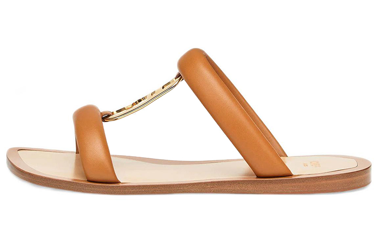 (W) Fendi O'Lock 'Brown Fashion Slide'