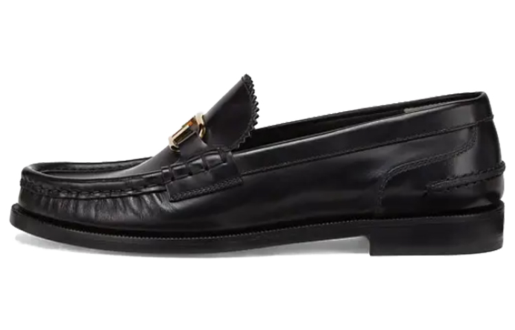(W) Fendi O'Lock Detail Leather Loafers 'Black'