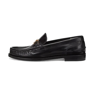(W) Fendi O'Lock Detail Leather Loafers 'Black'