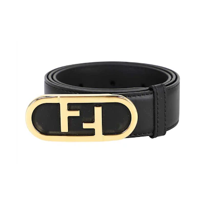 (Women) FENDI O'Lock Leather Belt Black 3cm Wide 8C0653AAIWF0KUR