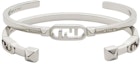 Order (Women) FENDI O'Lock Rhombus Studded Silver Bracelet for Women. 8AK329B08F0TH0