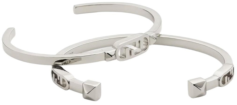 (Women) FENDI O'Lock Rhombus Studded Silver Bracelet for Women. 8AK329B08F0TH0 Lookbook (Women) FENDI O'Lock Rhombus Studded Silver Bracelet for Women. 8AK329B08F0TH0