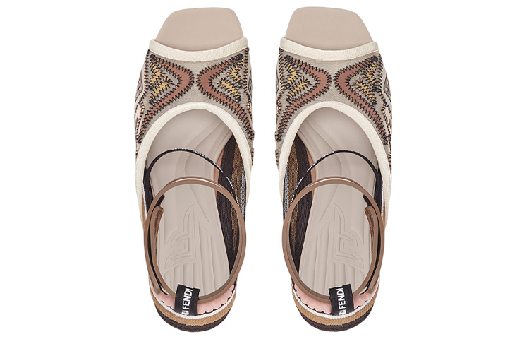 Lookbook (W) Fendi Offene Zehensandale Klettverschluss ''Fashion Sandal - Rosa Braun'' 8X6910A6RQF16M7