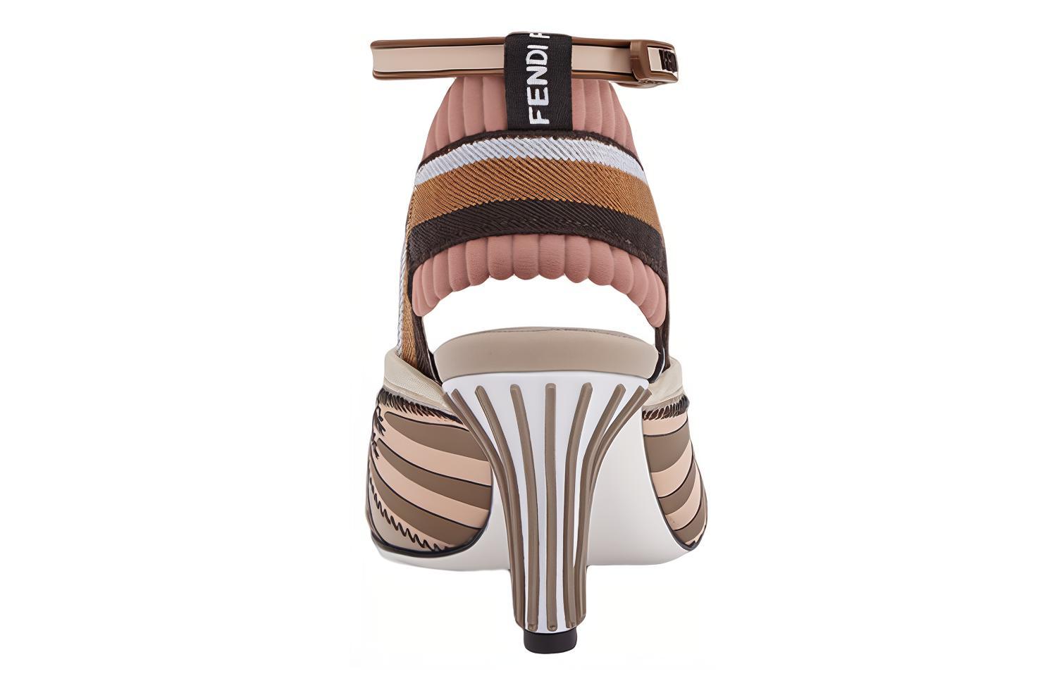Shop (W) Fendi Offene Zehensandale Klettverschluss ''Fashion Sandal - Rosa Braun'' 8X6910A6RQF16M7