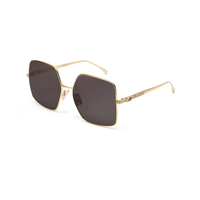 (Women) FENDI Oversized Square Sunglasses with Gold Metal Logo Temples. FOG450AFNVF1EKI