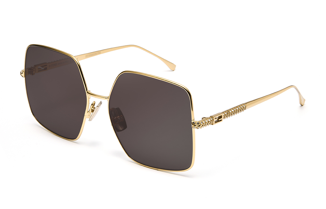 (Women) FENDI Oversized Square Sunglasses with Gold Metal Logo Temples. FOG450AFNVF1EKI 圖 2