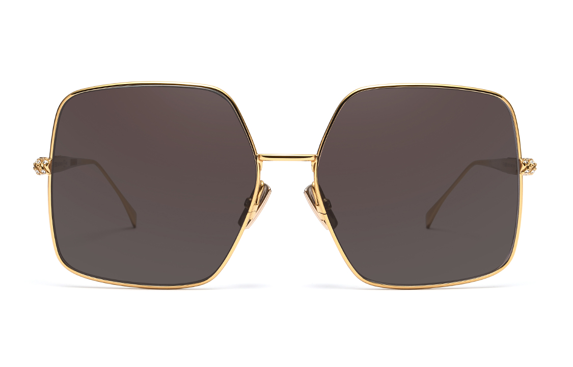 (Women) FENDI Oversized Square Sunglasses with Gold Metal Logo Temples. FOG450AFNVF1EKI 圖 3