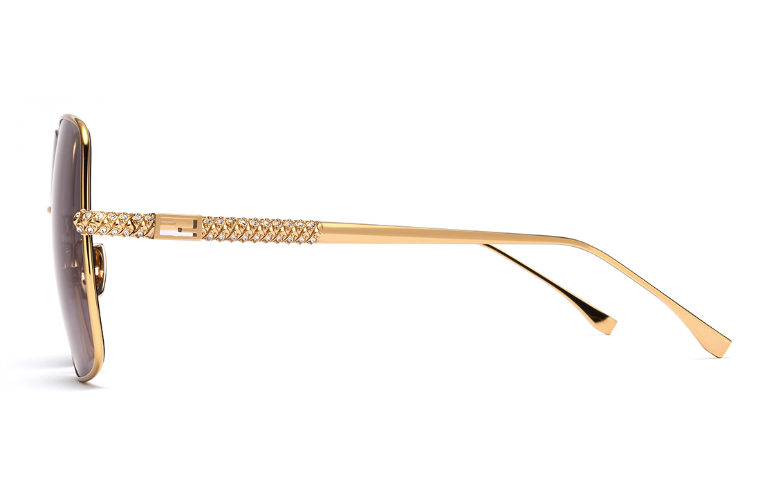 (Women) FENDI Oversized Square Sunglasses with Gold Metal Logo Temples. FOG450AFNVF1EKI 圖 4