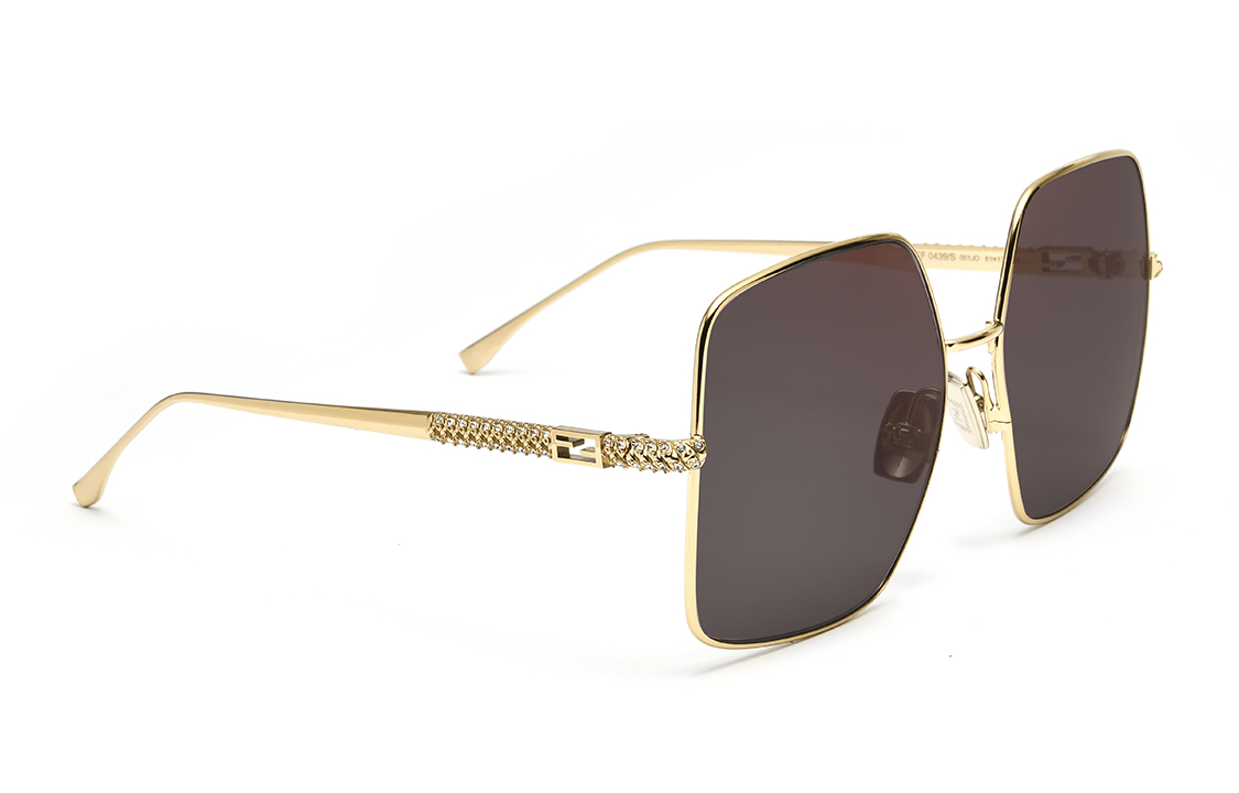 (Women) FENDI Oversized Square Sunglasses with Gold Metal Logo Temples. FOG450AFNVF1EKI 圖 5