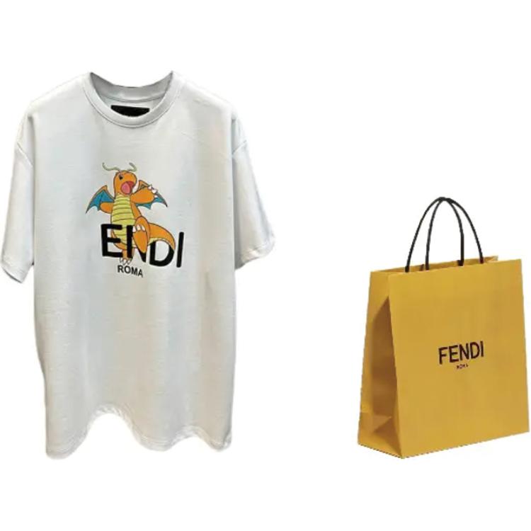 Cheap (W) 펜디 포켓몬 로고 프린트 반팔 티셔츠 SS24. FS9626AQFXF0ZNM