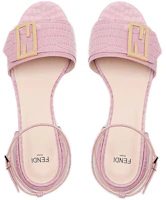 Shop FENDI 芬迪 Promenade 皮革 粗跟 露趾 圓頭 時尚涼拖 3.5公分 女款 粉色