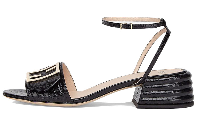 Buy (W) Fendi Promenade ''Sandali Neri a Tacco Alto con Cinturino Largo'' 8X7091TC3F0QA1
