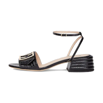 (W) Fendi Promenade 'Wide Strap High Heel Sandals Black'