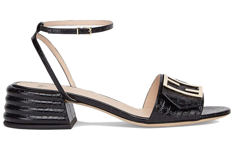 Order (W) Fendi Promenade ''Sandali Neri a Tacco Alto con Cinturino Largo'' 8X7091TC3F0QA1